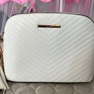 ALDO Cream Chevron Crossbody Bag